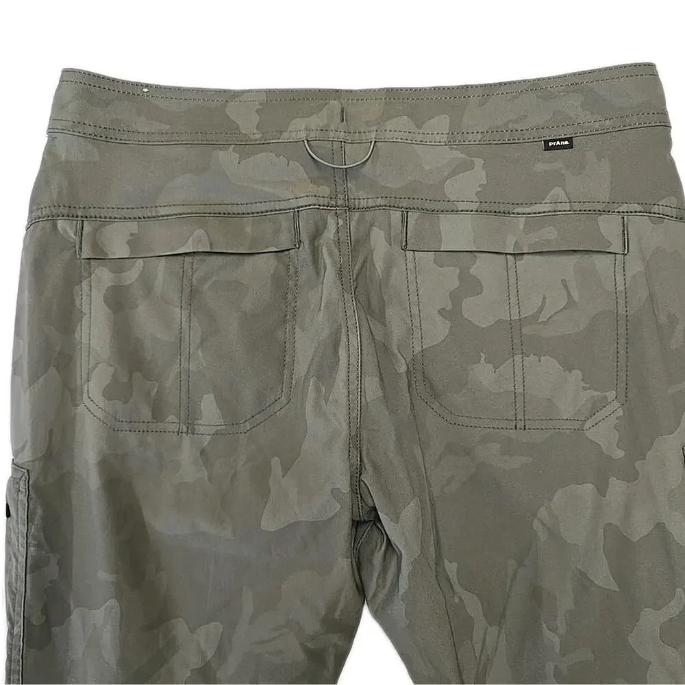Prana Halle Jogger II Pants 10 Sage Green Camo Gorpcore Outdoor Utility Hiking